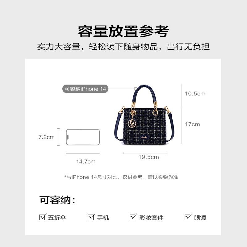 欧时纳包包女包2024新款秋冬轻奢高级感斜挎女士小拎包手提戴妃包