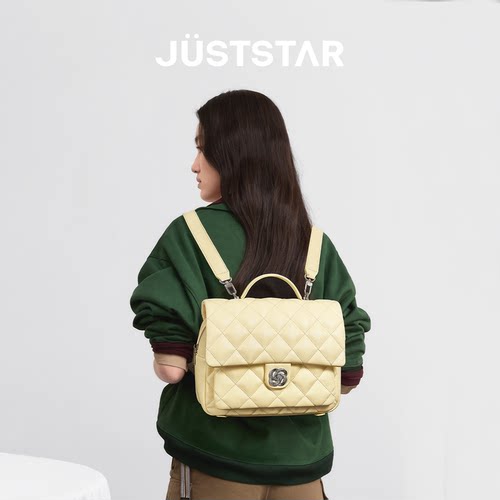 欧时纳华夫双肩包女2026新款通勤小香风大学生书包大容量电脑背包 - 图1