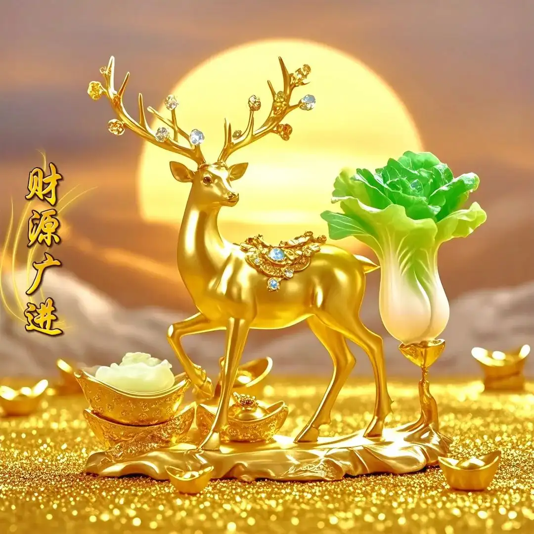 【爆款】福鹿百财墙贴自粘免钉3D立体装饰画客厅玄关招财防水防潮,淘宝优惠券,粉丝福利购,淘宝优惠卷