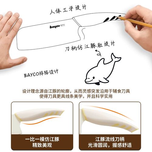 拜格菜刀家用厨房切片刀女士专用切肉切菜刀组合宿舍锋利刀具套装 - 图2