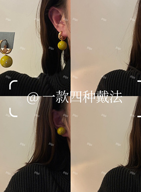 pipi小众设计个性洋气土星款珍珠耳钉百搭多戴款耳扣耳饰耳环女
