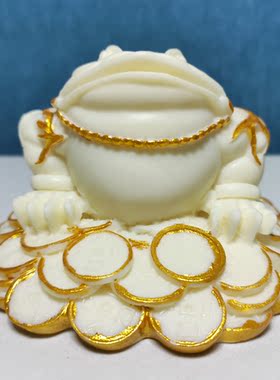 象牙果雕金蟾招财摆件三足金蟾蜍店铺开业礼品客厅酒柜办公桌装饰