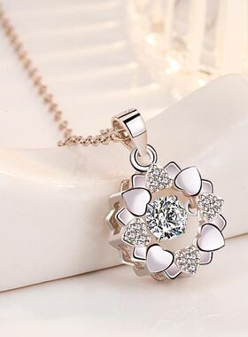 S925银气质简约花朵女式不褪色