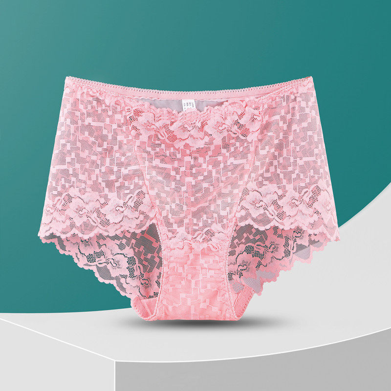 蕾丝内裤女中高腰性感超薄诱惑大码胖mm加肥加大纯棉抗菌裆女短裤,淘宝优惠券,粉丝福利购,淘宝优惠卷