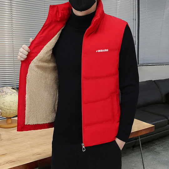 Branded lambswool thickened cotton vest lambswool