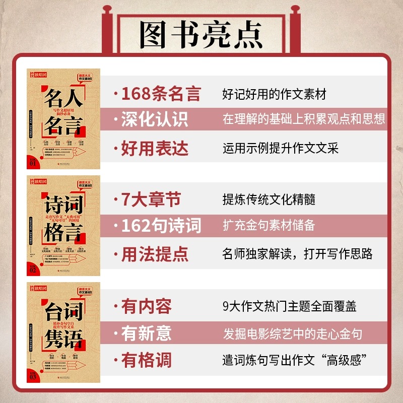 2024版作文独唱团微言大义作文素材名人名言+诗词格言+台词隽语青年逐梦家国情怀百搭时评金句课堂内外高考版高中复习资料作文备考 - 图1