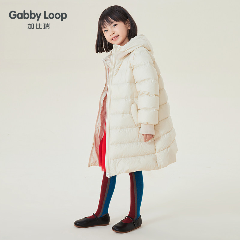 加比瑞童装冬季新品女童休闲白鸭绒 gabbyloop加比瑞羽绒服