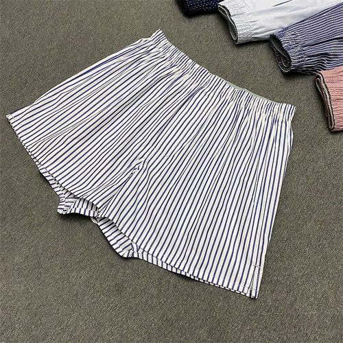 出口日本全棉内裤男士平角裤阿罗裤宽松大码薄款家居短裤开叉中腰 - 图2