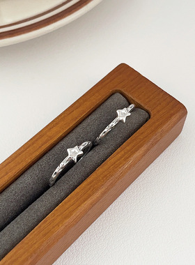 原创设计s925纯银小众星星戒指女淡风时尚星星简约精致高级开口