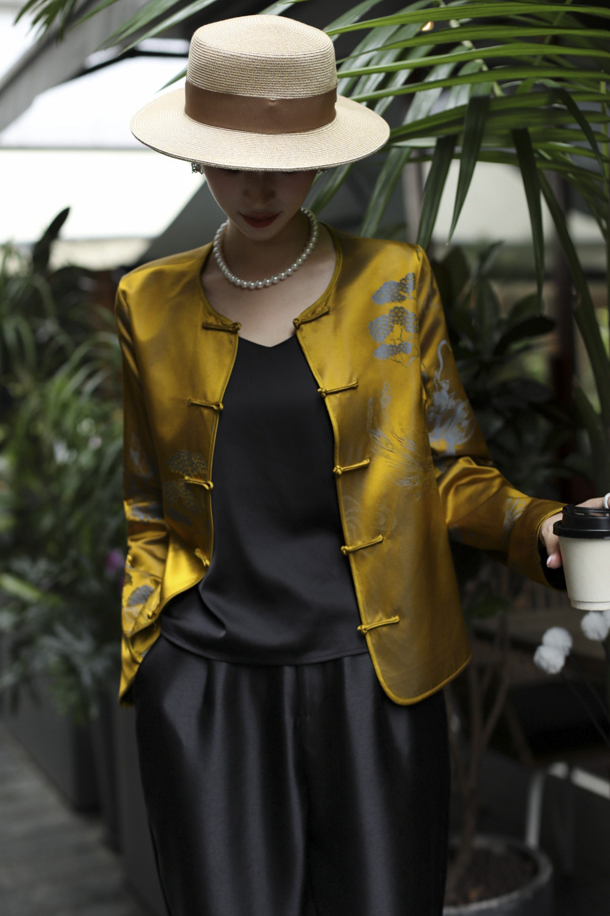 2026早春新款新中式国风圆领百搭真丝老缎盘扣提花大版外套女上衣,淘宝优惠券,粉丝福利购,淘宝优惠卷