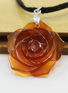 挂件玫瑰红玛瑙天然珍珠