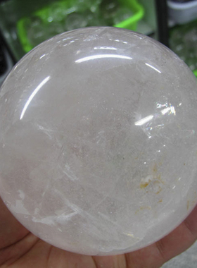 天然白水晶球球 巴西进口天然水晶原石打磨而成 礼品摆件约8厘米