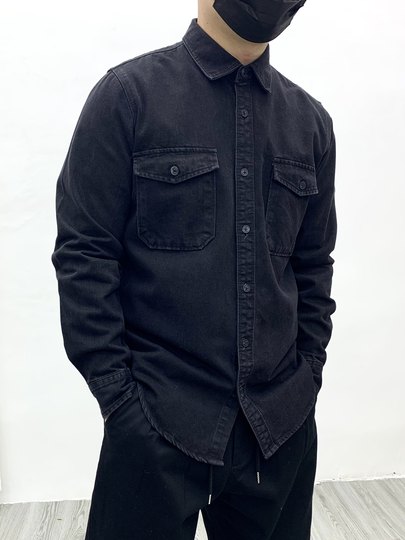 Camisa vaquera pesada color caqui Ami para hombre