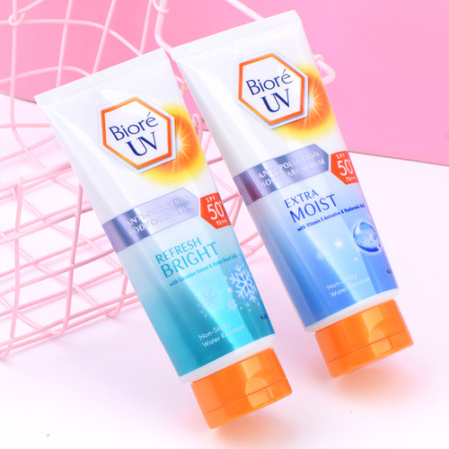 碧柔防晒霜泰国版粉色biore身体面部防水spf50防晒乳碧柔防晒泰版 - 图2