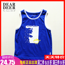 Didi Deer Boy Baby Vest Summer Thin Special Cabinet Clear Cabin Treasure Blue Pure Cotton Knit Children Sleeveless Blouse