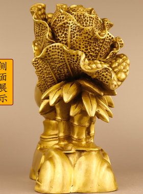 中式黄铜财富高升桌面摆件