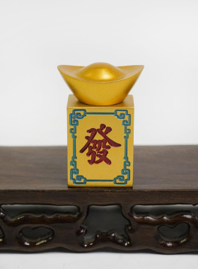 黄铜元宝赚大发麻将旋转金元宝转换手把件赚大钱把玩解压玩具摆件