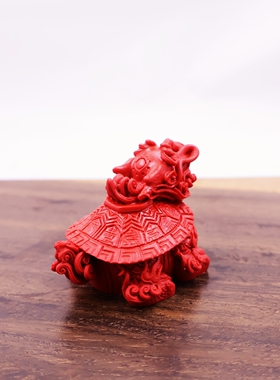 手工朱砂龙龟镇纸摆件
