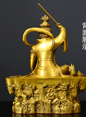 黄铜铸造九天玄女女神像摆件