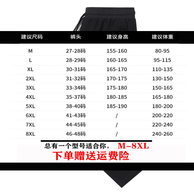 运动裤男春秋宽松大码直筒休闲裤纯棉束脚男卫裤中老年高腰加绒裤 - 图3