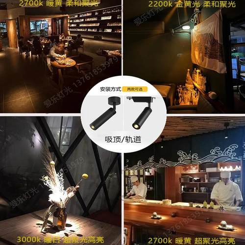 聚光灯led射灯酒吧清吧深防眩光民谣集酒馆1800K2200金黄光聚焦灯 - 图1
