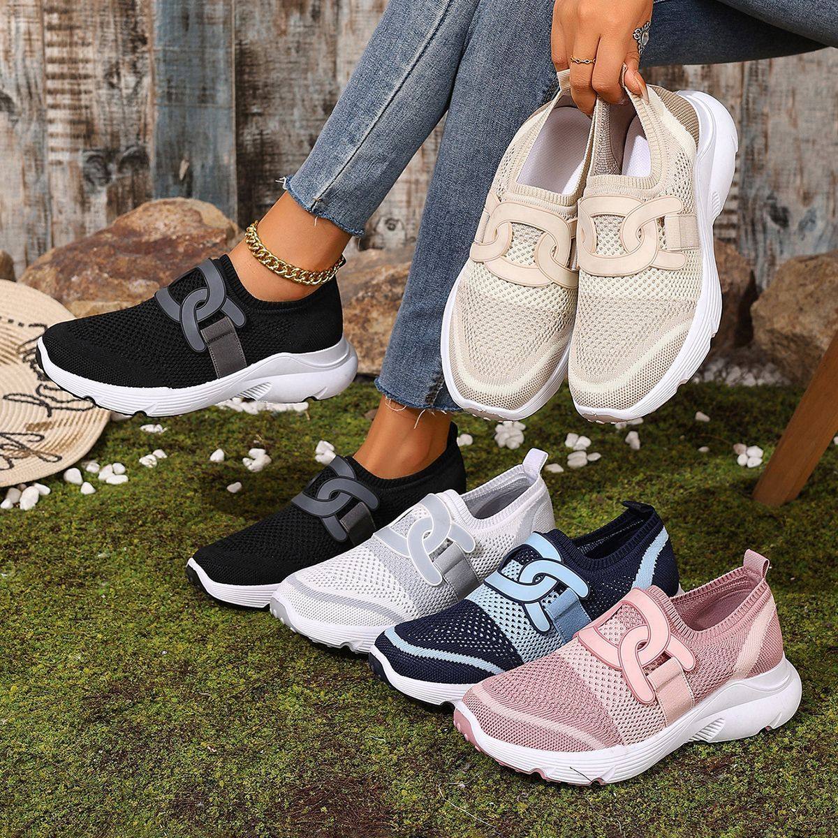 老北京网面运动鞋布鞋妈妈鞋飞织透气软底时尚不累脚健步运动单鞋,淘宝优惠券,粉丝福利购,淘宝优惠卷