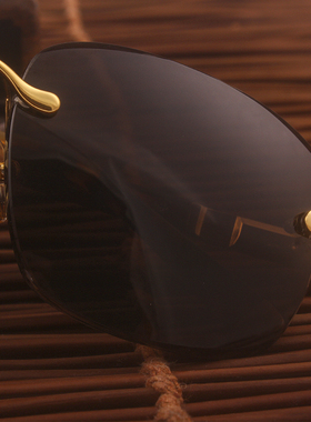 托力克纯天然水晶切边加厚墨镜