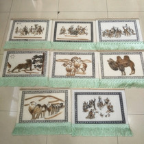 Xinjiang ethnic customs pure handmade handmade sheep felt branded Hung Painting Handicraft souvenirs bronzed and painted tapestry gifts