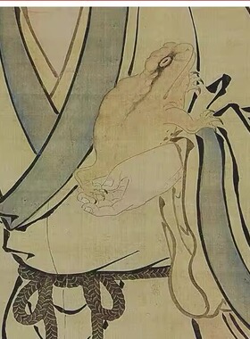 名画复制明代商喜过海图国画工笔人物白描海浪微喷教学临摹装饰画