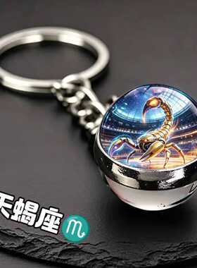 十二星座钥匙扣发光夜光挂件金属链可爱小饰品情侣挂饰