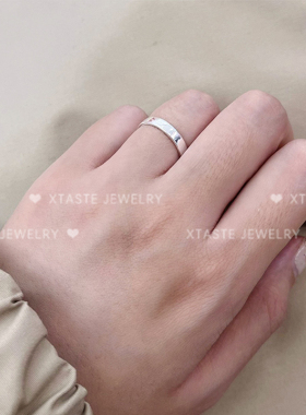 Saskiadiez光面银戒-可调节戒指