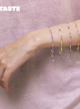 【限时7折】XTASTE COCSIS 彩色宝石手链野兽派小众设计气质清新