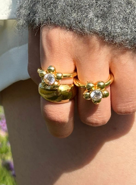 【限时6折】XTATSE Fruits Love Office水果爱JO JOU金色花朵戒指