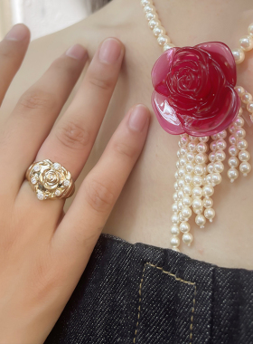 XTASTE USELESSOBJECTS 玫瑰花爱心戒指迪丽热巴丨周冬雨同款明星