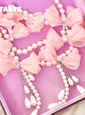 USELESSOBJECTS蝴蝶结珍珠项链