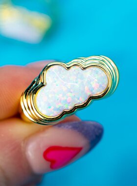 【限时8折】XTASTE 英国 JULY CHILD太阳花云朵戒指金色高级原创