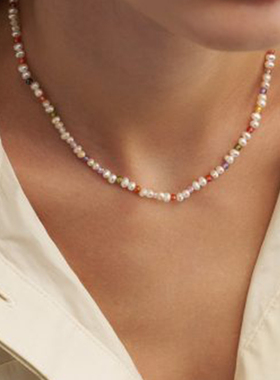 XTASTE 希腊 Hermina Athens 彩色水晶珍珠项链小众设计品牌正品