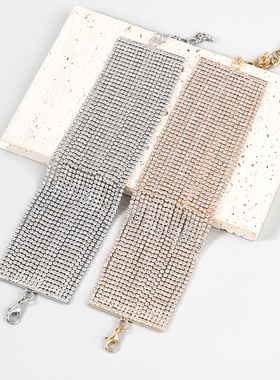 多层手链合金镶钻水钻嘻哈潮流女