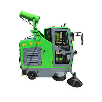 ຂັບລົດ Sweeper ໄຟຟ້າ Fog Cannon Road Sweeper Factory Workshop Vacuuming Multifunctional Intelligent Sweeper