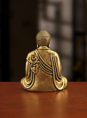 黄铜大日如来佛神像迷你