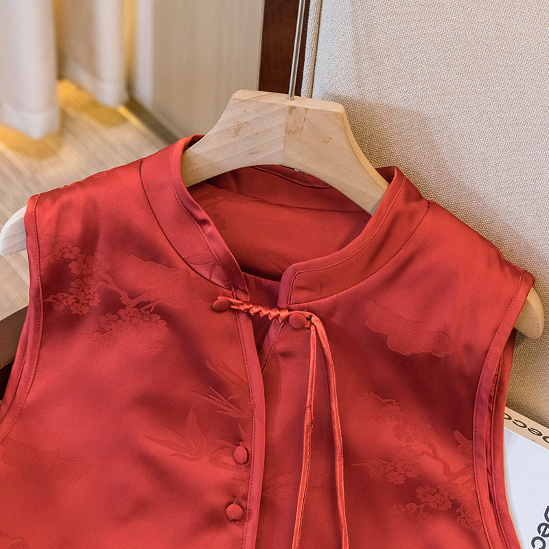 实拍大码女装新款韩版新设计夹棉中式国风提花复古高级感百搭马甲,淘宝优惠券,粉丝福利购,淘宝优惠卷