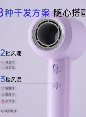 行甲高速吹风机家用负离子风筒低噪速干恒温护发电吹风生日礼物