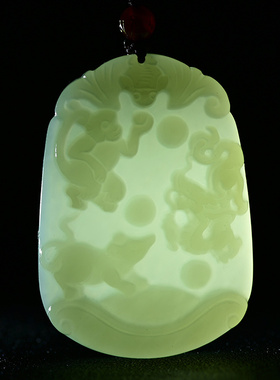 白玉生肖虎马狗蛇鸡牛吊坠牌子