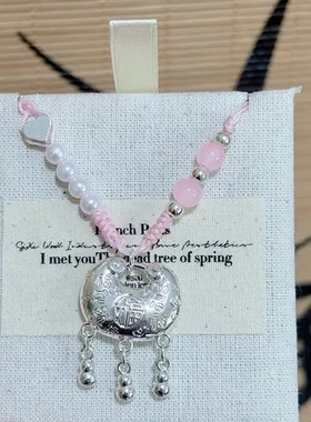 闺蜜包流苏福锁胖锁骨链编织葫芦可调节百福生日吊坠