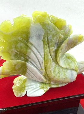 岫玉白菜玉器翡翠摆件玉石天然手工雕刻办公室批发真玉
