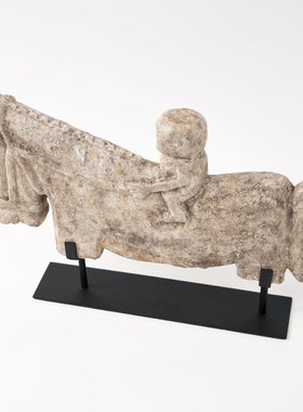 侘寂风复古创意马抽象艺术雕塑摆件家居样板间民宿客厅桌面装饰品