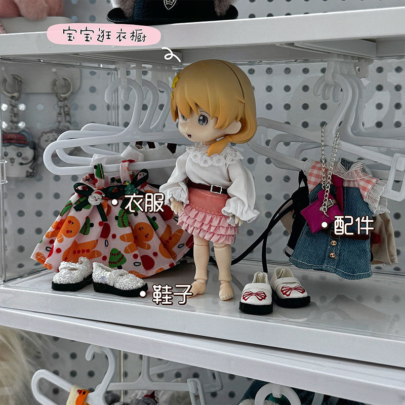 棉花娃娃家具衣柜20cm玩偶公仔bjd娃衣衣服秋冬套装收纳架衣帽间 - 图1