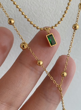 法式甜美复古流苏祖母绿锆石女