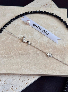 通体s925纯银可爱腊肠小狗手链