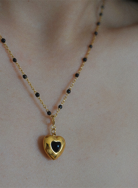 彩色豆豆钛钢镀18K金diy项链女